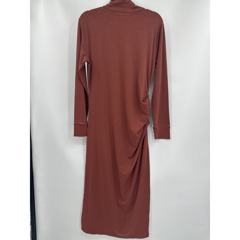 Athleta Industry Turtleneck Midi Dress in Havana Brown Size Large - Picture 6 of 8